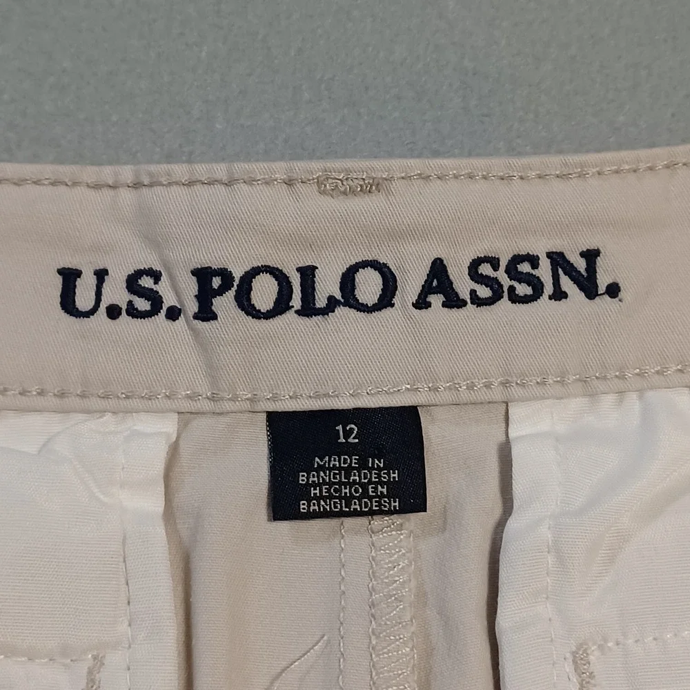 US Polo Assn Boys Tan Khaki Chino Shorts Size 12 Adjustable Waist 12-WU-US-1738